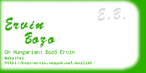 ervin bozo business card